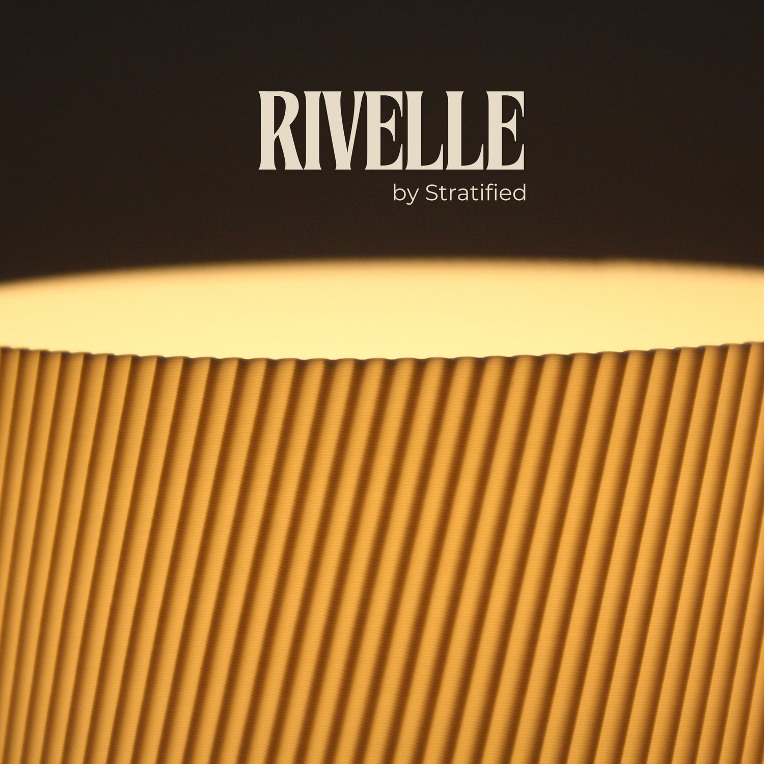 Rivelle Logo from Stratified 3D. 3D Printed lamps, lights, luxury, India.